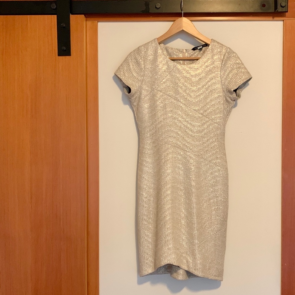 FELICITY & COCO Metallic Textured Sheath Dress